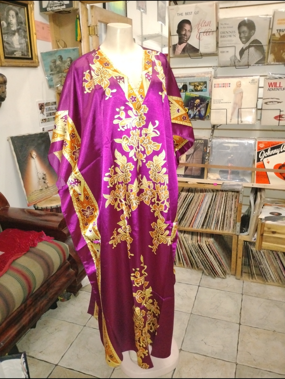 Purple 💜 & Gold 💛 Floral Maxi Dress Kaftan